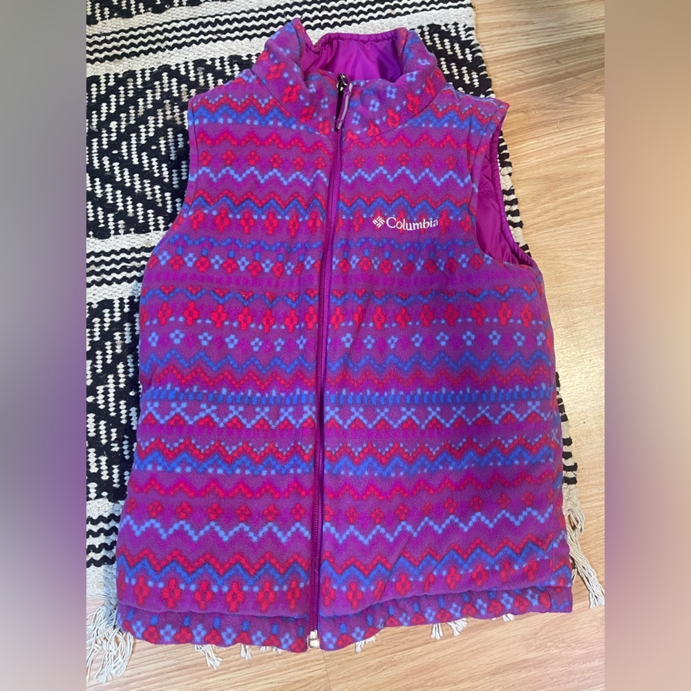 Columbia Reversible Purple Puffer Vest - Picture 3 of 4